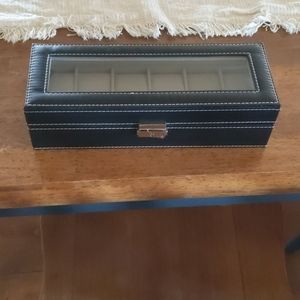 NWT Black leather watch/bracelet jewelry box